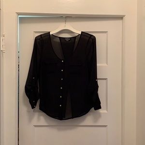 Bebe, black see-through blouse